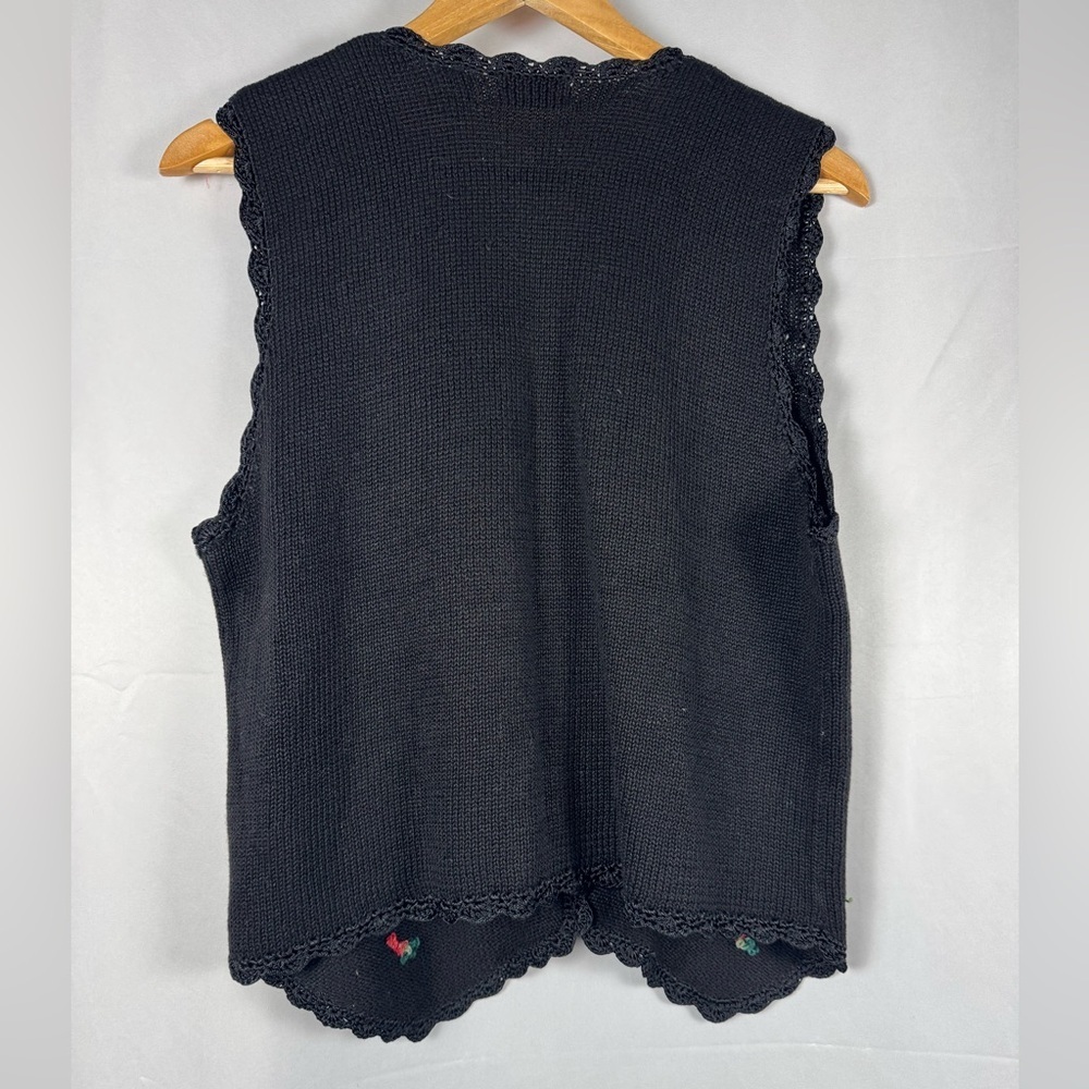 Erika Sweater Vest Embroidered Beaded Cottagecore Prairie Grannycore‎ Floral M - Picture 6 of 9
